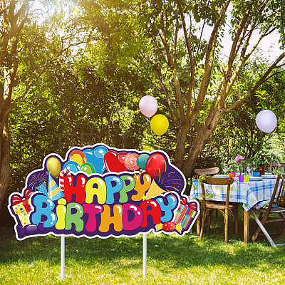 Plastic Yard Signs Display Decorations DIY-WH0248-014-1