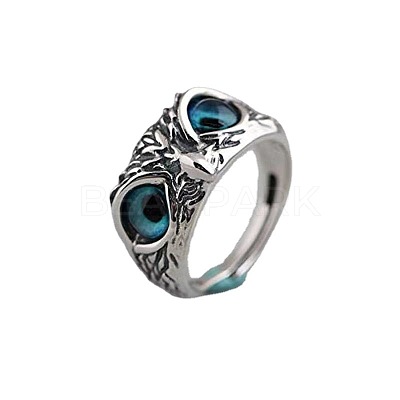 Ancient Blue Eye Owl Ring Couple Jewelry Finger Ring SM0137-2-1