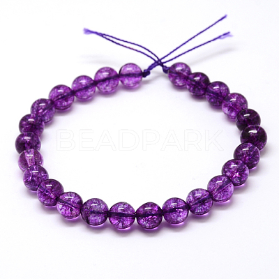 Dyed Round Natural Crackle Quartz Beads Strands G-K084-8mm-01B-1