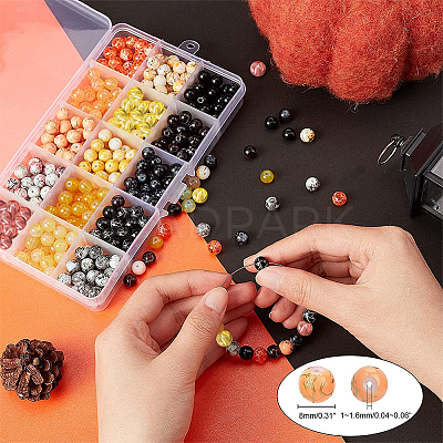 Drawbench & Baking Paint Glass Beads Strands GLAA-PH0001-03-8mm-1