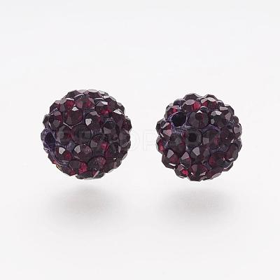 Polymer Clay Rhinestone Beads RB-K050-8mm-C04-1