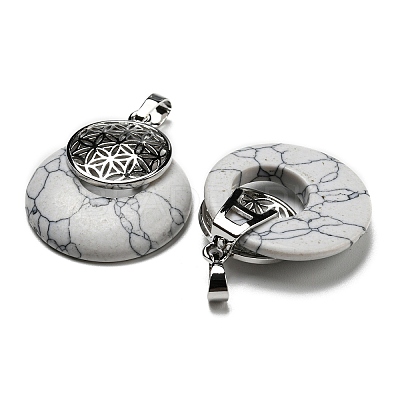 Natural Howlite Pendants KK-F751-M-A17-1