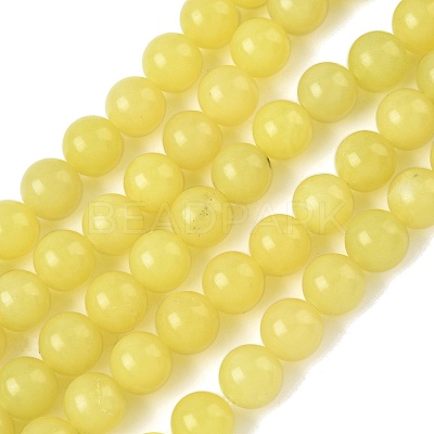 Natural Lemon Jade Beads Strands G-G284-A01-10mm-1