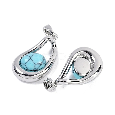 Synthetic Turquoise Teardrop Pendants KK-U043-39P-02-1