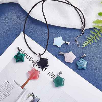 15Pcs 15 Styles Natural & Synthetic Mixed Gemstone Pendants G-SZ0002-23-1