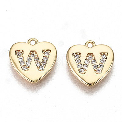 Brass Micro Pave Clear Cubic Zirconia Charms KK-N231-234W-NF-1
