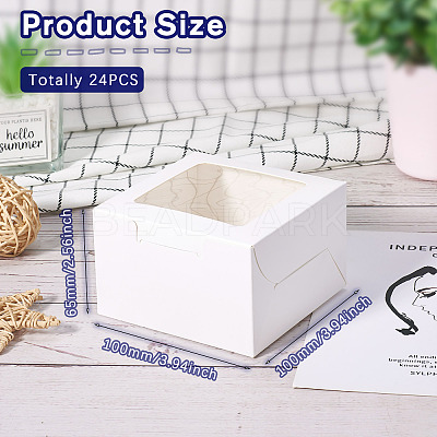 Square Paper Biscuit Boxes with Square Clear Window CON-TAC0001-12B-01-1
