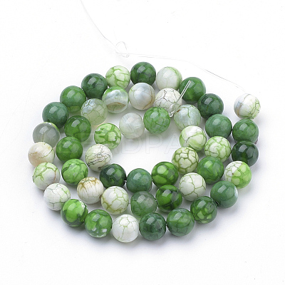 Natural Fire Crackle Agate Beads Strands G-S249-06-8mm-1