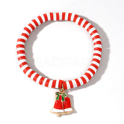 Elegant Christmas Handmade Polymer Clay Heishi Beaded Stretch Bracelets MV9996-4-1