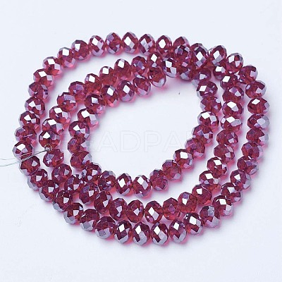 Electroplate Glass Beads Strands EGLA-A034-T1mm-A02-1