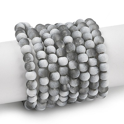 Frosted Crackle Glass Beads Strands GLAA-U001-4mm-M06-1