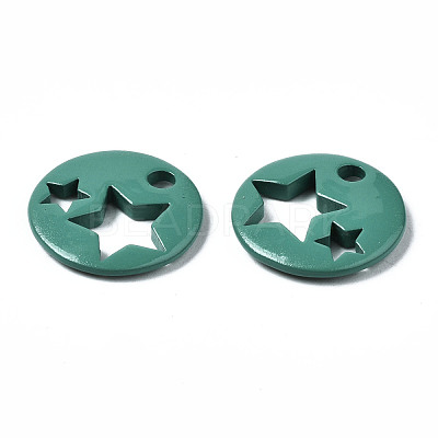 Spray Painted Brass Charms KK-Q252-003B-1