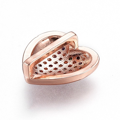 Eco-Friendly Brass Micro Pave Cubic Zirconia Slide Charms ZIRC-F094-22-03-RS-1