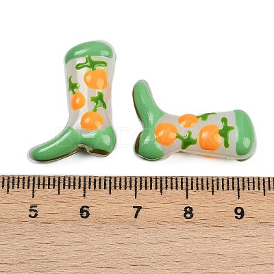 Boot Baking Paint Glass Enamel Beads LAMP-C020-02H-1