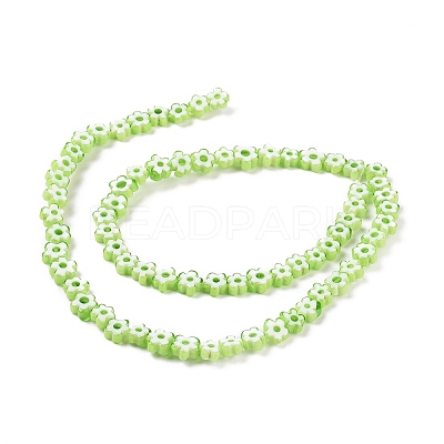 Handmade Millefiori Glass Bead Strands LAMP-J035-4mm-13-1