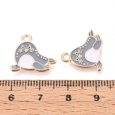 Marine Animals Alloy Enamel Pendants ENAM-T022-34J-1