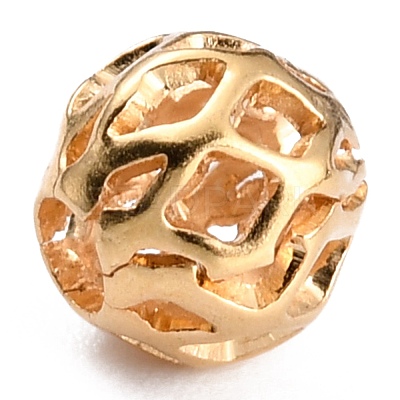 Long-Lasting Hollowed Plated Brass Beads KK-O133-003C-G-1