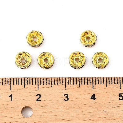 Brass Grade A Rhinestone Spacer Beads RSB036NF-05G-1