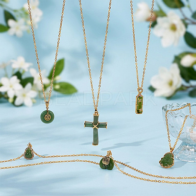6Pcs Brass Chains Necklaces NJEW-OC00007-1