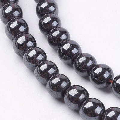 Non-Magnetic Synthetic Hematite Beads Strands X-G-H1624-6mm-2-1