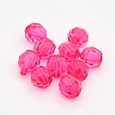 Faceted Transparent Acrylic Round Beads X-DB6MM-M-1