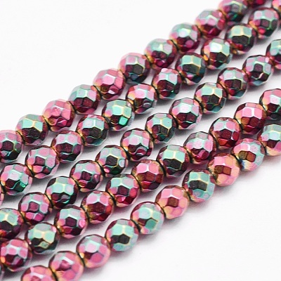 Electroplate Non-magnetic Synthetic Hematite Beads Strands G-L486-C-02-1