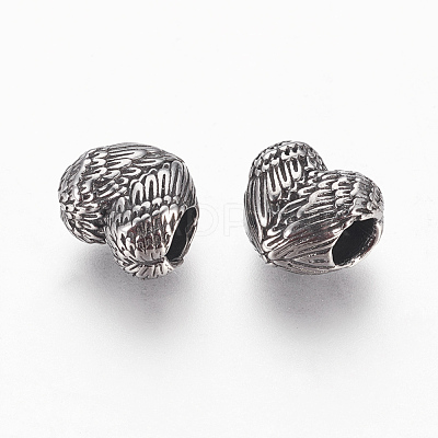 316 Surgical Stainless Steel European Beads STAS-F195-130AS-1