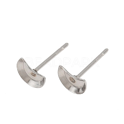 Non-Tarnish Earring Cabochon Settings 304 Stainless Steel Ear Studs Blank Settings X-STAS-Q170-08-1