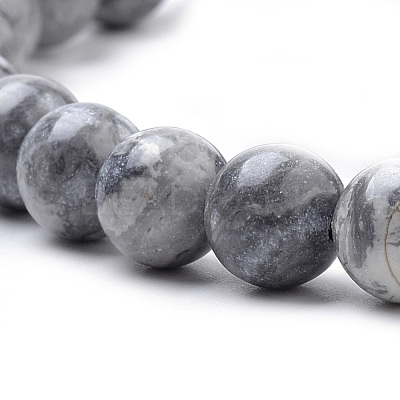 Natural Map Stone/Picasso Stone/Picasso Jasper Beads Strands G-S259-09-8mm-1