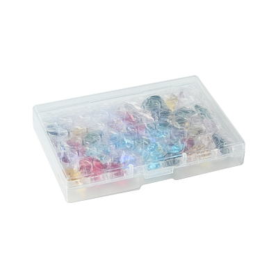 48Pcs 8 Colors Electroplate Glass Links Connectors EGLA-FS0001-48-1