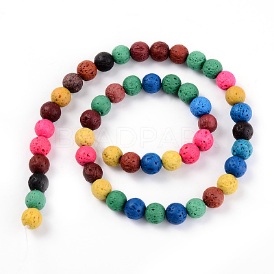Synthetic Lava Rock Beads Strands X-G-S247-6mm-01-1-1