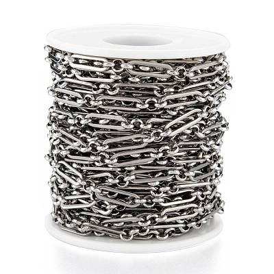 Tarnish Resistant Handmade 304 Stainless Steel Link Chains CHS-M004-02P-1