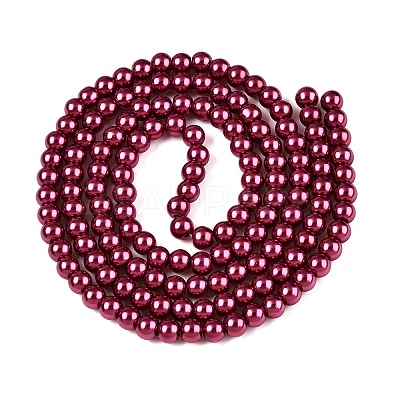 Baking Paint Pearlized Glass Pearl Round Bead Strands HY-Q003-4mm-14-1