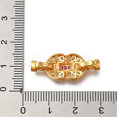 925 Sterling Silver Micro Pave Cubic Zirconia Fold Over Clasps STER-M018-06G-1