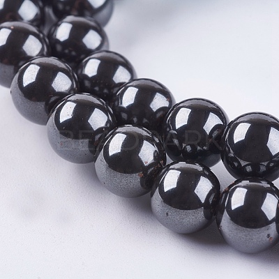 Magnetic Synthetic Hematite Beads Strands X-G-Q893-8mm-1