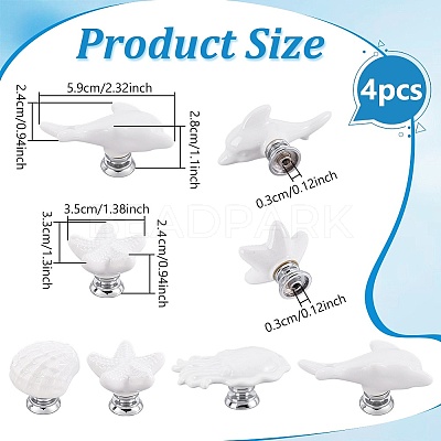 4 Bags 4 Styles Porcelain Drawer Knobs FIND-WR0012-93A-1