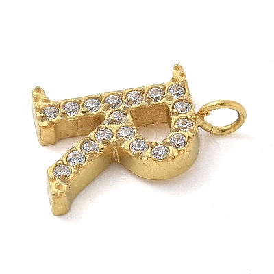 Ion Plating(IP) 304 Stainless Steel Micro Pave Cubic Zirconia Pendants STAS-Z107-03G-17-1
