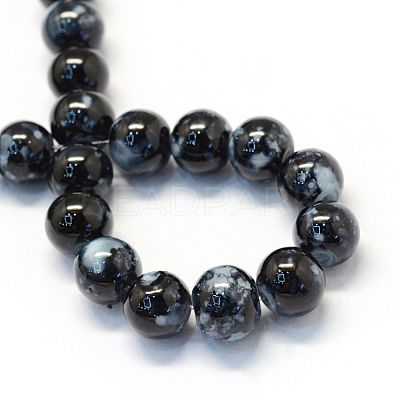 Baking Paint Glass Round Bead Strands DGLA-Q019-6mm-73-1