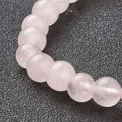 Natural Rose Quartz Beaded Stretch Bracelets BJEW-A117-B-11-1