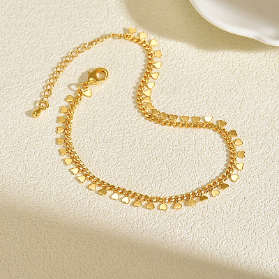 Brass Heart Tassel Anklets for Women HT1275-1