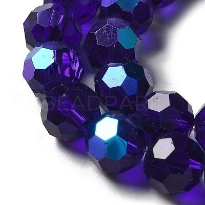 Electroplate Transparent Glass Beads Strands EGLA-A035-T10mm-L06-1