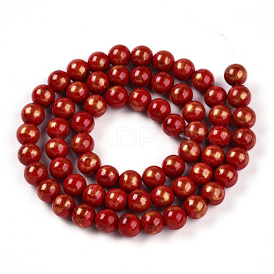 Natural Mashan Jade Beads Strands G-A255-A01-02A-1