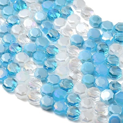 Electroplated Glass Beads Strands EGLA-A048-01A-03-1