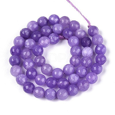 Dyed Natural White Jade Beads Strands G-T139-8mm-60-10-1