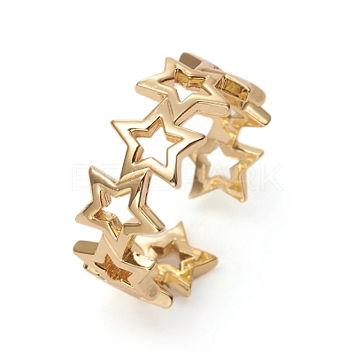 Adjustable Brass Cuff Rings X-RJEW-G105-03G-1