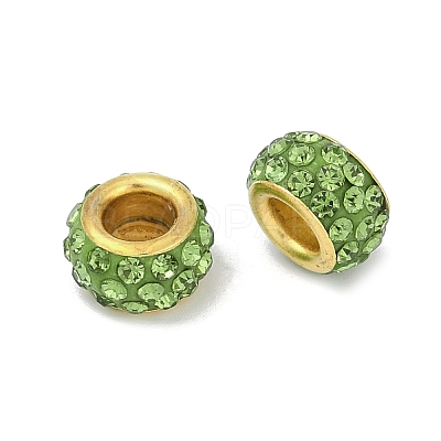 Alloy Rhinestone Clay Pave Beads ALRI-D300-04G-15-1