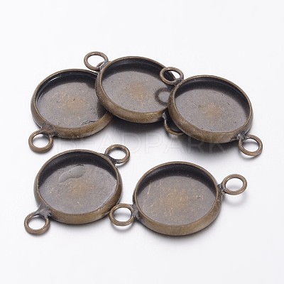 Brass Cabochon Connector Settings KK-E058-AB-NF-1