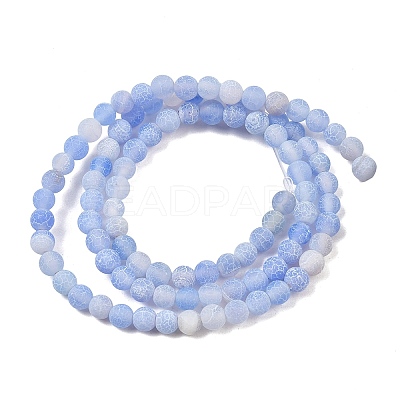 Natural Crackle Agate Beads Strands G-G055-4mm-7-1