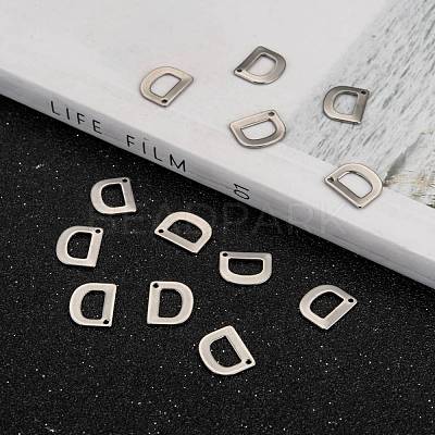 Tarnish Resistant 304 Stainless Steel Letter Charms STAS-O072-D-1