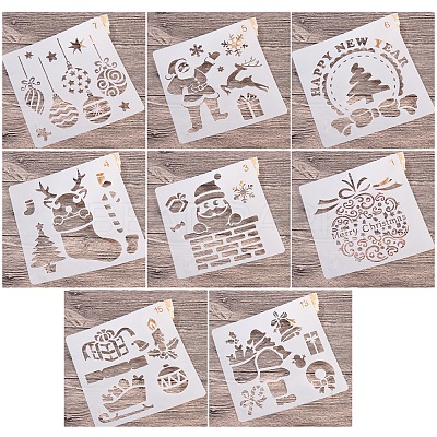 16 Sheets 16 Style PET Drawing Stencil DIY-SZ0003-80-1